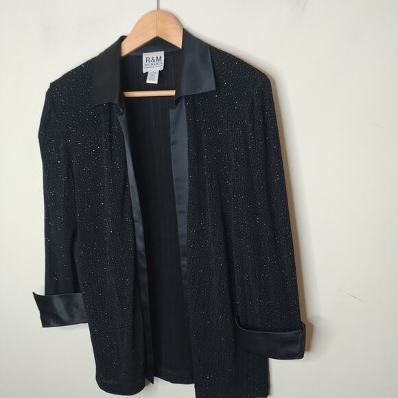 R&M Richards Evening Dress Jacket Shimmery Collared - Picture 4 of 10